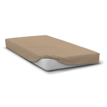 Drap housse - HOME LINGE PASSION - HP72127 - Microfibre 82 g - 140 x 190 cm - Bonnet 30 cm - Beige
