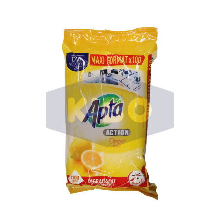 Lingettes multi-usage citron 100 pièces