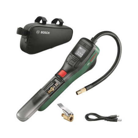 pompe a air comprimé sans fil BOSCH Easypump 3,6V - pour gonfler pneus (vélo, voiture, moto) ballons avec sacoche vélo 060394
