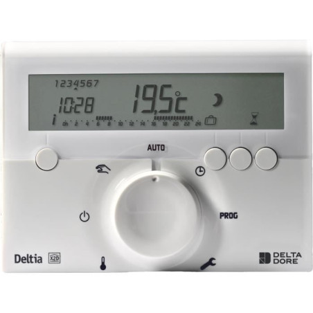 Programmateur sans fil et 1 récepteur - DELTA DORE - Deltia 8.03 - Pour chaudiere, pompe a chaleur ou radiateurs électriques