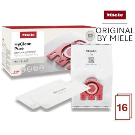 Consommables Aspirateurs - MIELE - Pack XXL FJM HyClean Pure - 16 sacs FJM