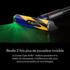 DYSON V12 Detect Slim Absolute - Aspirateur Balai sans fil - Puissance 150 AW Brosse avec lumiere intégrée
