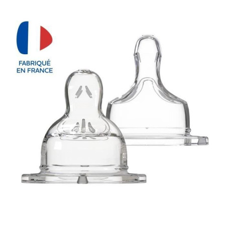 Dodie Biberon Sensation+ Anti-Coliques Tétines Plates Col Large Débit 3 +6m 2 tétines