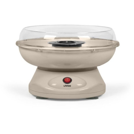Machine a barbe a papa - LIVOO - DOM468C - 450W - Cuve et couvercle amovibles - Cuillere doseuse et 10 sticks en bambou inclus