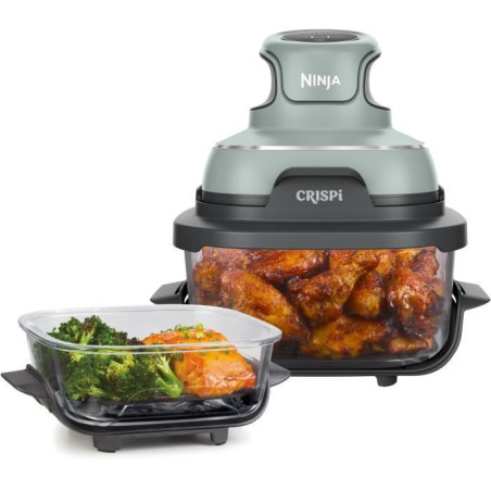Friteuse sans huile portable NINJA - CRISPI - Récipients 1,4L, 2,3L et 3,8L - 4 programmes prédéfinis - 1700W - Sauge