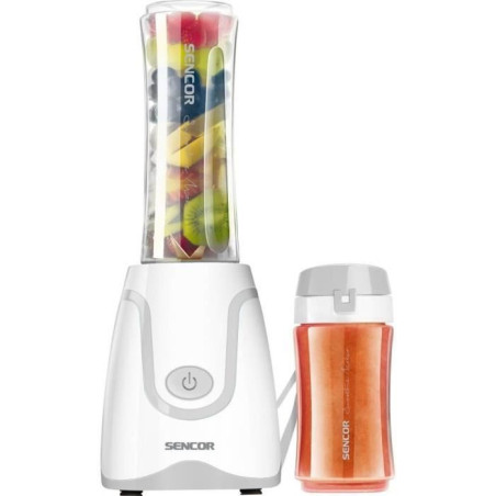 Blender Sencor - SBL 2210WH - 2 bouteilles a emporter - Lames inox - 500 W - Blanc