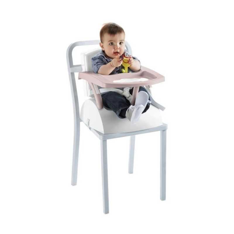 THERMOBABY Rehausseur De Chaise EASY Rose Câlin – Pour Enfant 3-6 Ans (jusqu’à 30 Kg), Fabriqué En France, Léger Et Transportable