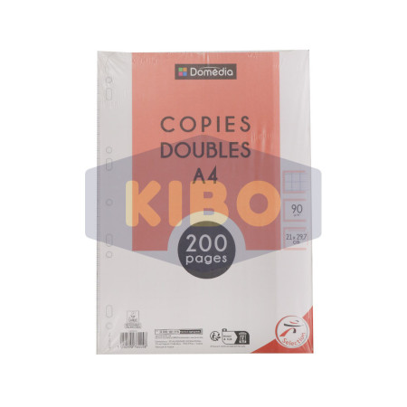Copies doubles perforées grands carreaux A4 200pages