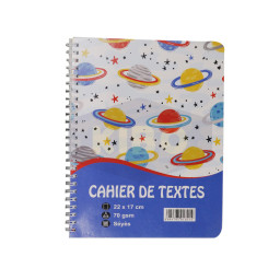 Cahier de texte intégral 124pages 17X22cm 70g
