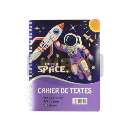 Cahier de texte intégral 124pages 17X22cm 70g