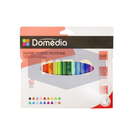 18 Feutres de coloriage pointe moyenne