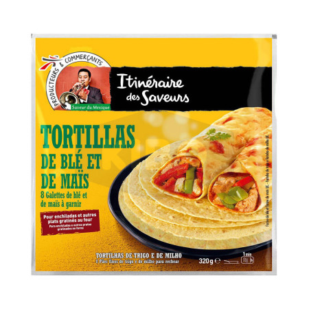 Tortillas de blé et de mais paquet de 8 - 320g