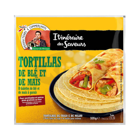 Tortillas de blé et de mais paquet de 8 - 320g