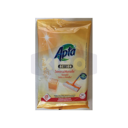 Lingettes nettoyantes pour sol savon de Marseille 15 pièces