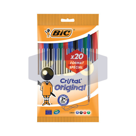 Stylo bille cristal BIC x 20 pièces