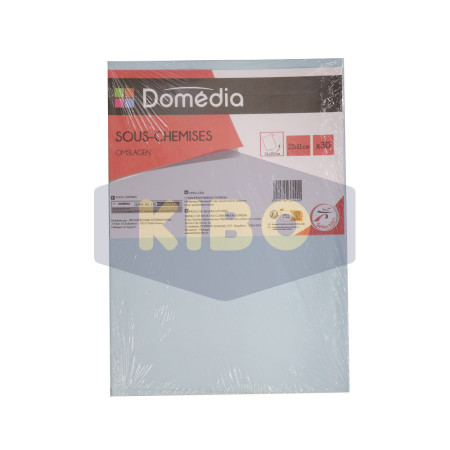 30 Sous-chemises en 3 coloris 22x31cm Domedia