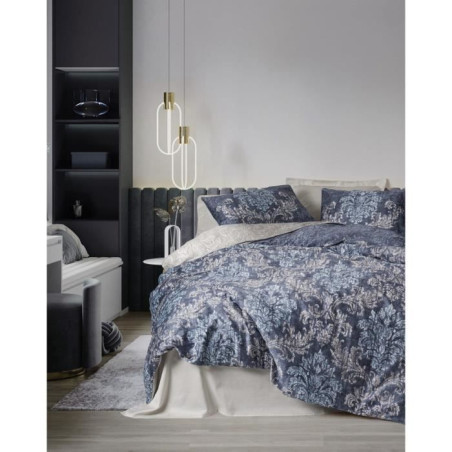 Parure de lit - 1 housse de couette 220 x 240 cm + 2 taies d'oreiller 60 x 60 cm - Satiné 100% coton - Beige