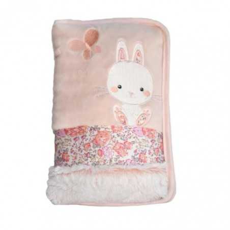 Protege carnet de santé Lapinou - Rose - 15 x 26 cm