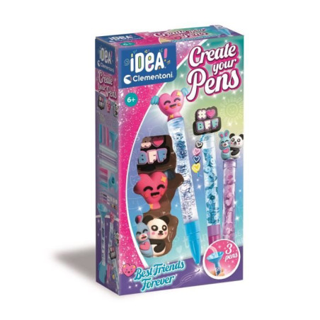 Crée tes Stylos - Clementoni - Mini atelier des Stylos - Coffret Bestfriends - 3 Stylos inclus et accessoires - Des 6 ans