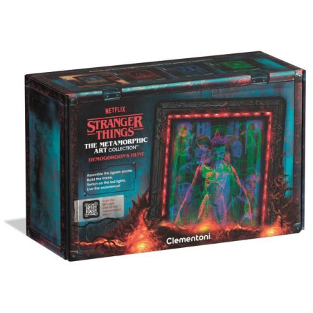 Puzzle Cadre Lumineux Démogorgon - CLEMENTONI - Stranger Things - 14 Ans - 520 pieces - Effets Visuels LED - Série Netflix