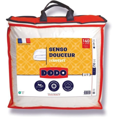 DODO - Couette tempérée 350 g/m² - SENSO DOUCEUR - 140 x 200 cm - Blanc