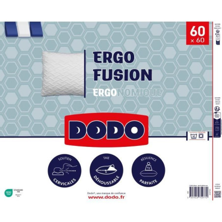 Oreiller DODO - Ergo Fusion - 60 x 60 cm - Blanc