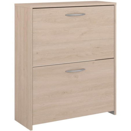 Meuble a chaussures 2 abattants - EASY LIFE - Décor Chene - L66,5 x P25,1 x H78,5cm - PARISOT