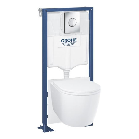 Pack Bâti support 5 en 1 - GROHE - Blanc - 1.13 m - Céramique - Plaque de commande + supports muraux + isolation + pipe coudé