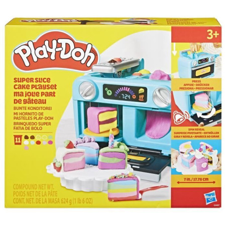 Play-Doh Ma jolie part de gâteau, four jouet, accessoires de cuisine factices et 11&nbsp;pots de pâte a modeler, des 3 ans