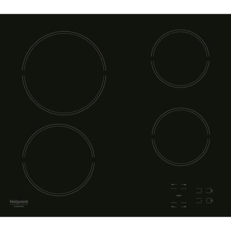 Table de cuisson vitrocéramique - HOTPOINT - HR631C - 4 foyers - 60 cm - Noir