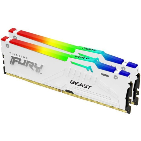 Mémoire DDR5 - KINGSTON - FURY Beast White RGB EXPO - 32 Go (2 x 16 Go) - 6000 Mhz - CL30