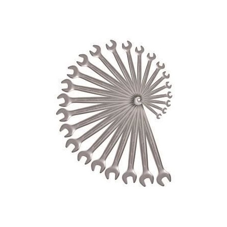 Jeu de 25 clé mixtes - KS TOOLS - 922.0075 - Clés mixtes métriques en trousse - 6 a 34 mm - Angle de fourche 15°
