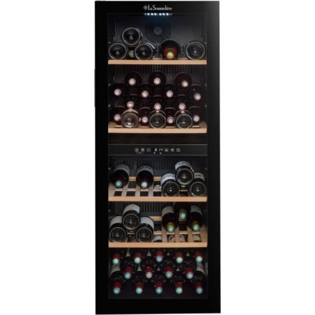 Cave a vin de service - LA SOMMELIERE - SLS90DZ - 91 bouteilles - Porte vitrée réversible - Classe G - 48 x 57,5 x 128,5 cm -