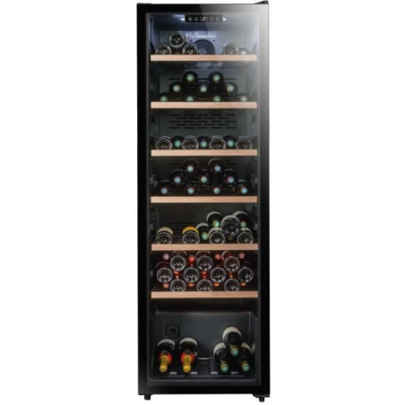 Cave a vin de vieillissement - LA SOMMELIERE - CTVNE147 - 147 bouteilles - Porte vitrée - Classe G - Noir