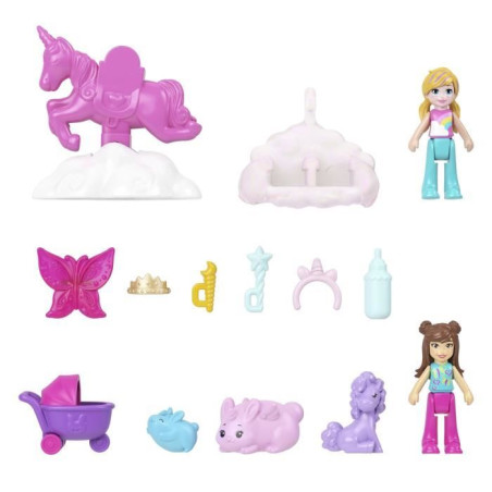 Polly Pocket - Coffret 2&nbsp;en&nbsp;1 Lapin - Avec 2&nbsp;figurines et 12&nbsp;accessoires - Polly Pocket - JFT88