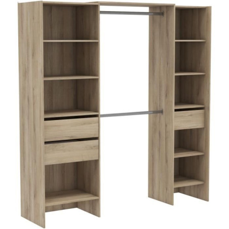 Dressing double extensible - L192 x P50 x H205 cm - Décor Chene Kronberg - MIAMI - DEMEYERE