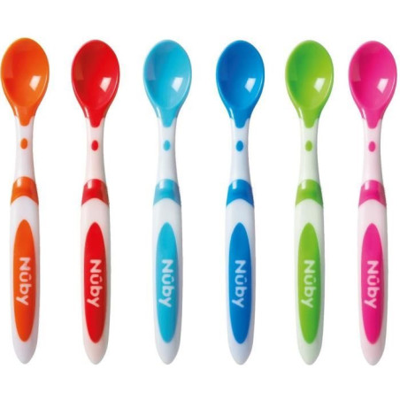 Lot de 6 cuilleres de sevrage - NUBY - Multicolore