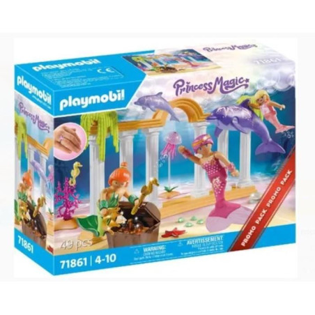 PLAYMOBIL 71861 Trésor des sirenes avec des dauphins, Princess Magic Promo Packs, 49 pieces, Des 4 ans