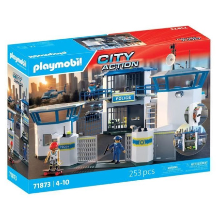 PLAYMOBIL 71873 Centre de commandement de la police, Les policiers, City Action, 253 pieces, Des 4 ans