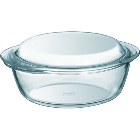 Lot de 2 cocottes - PYREX - Verre - Rond - 1,6 L