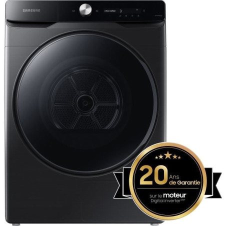 Seche-linge pompe a chaleur SAMSUNG DV16DG8600BV - 16 kg - Digital Inverter - L84,4cm - Optimal Dry - Noir