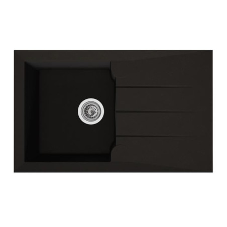 Evier - Résine BMC - Noir - A encastrer - STRADOUR - Alineo 1C - 81 x 50 cm