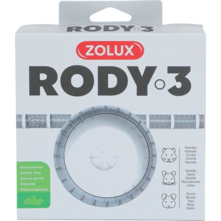 Roue d'exercice silencieuse adaptés aux cages Rody3 - ZOLUX - Rodylounge - Pour petits rongeurs - Blanc