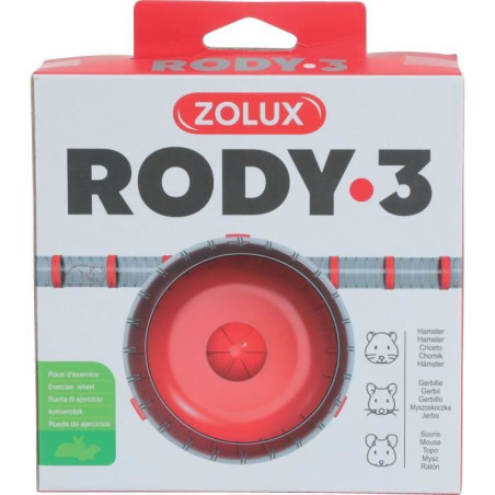 Roue d'exercice silencieuse adaptés aux cages Rody3 - ZOLUX - Rodylounge - Pour petits rongeurs - Grenadine