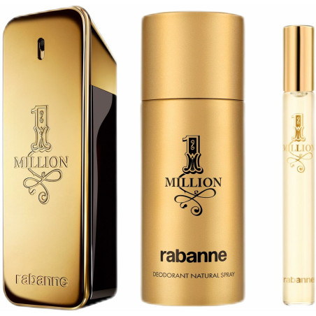 Coffret de Eau de Parfum Homme Paco Rabanne 1 Million 3 Pièces 260 ml