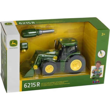 Tracteur a monter John Deere - KLEIN - 3977 - Chargeur frontal, contrepoids d'équilibrage et tournevis - Echelle 1/24e - Des 3
