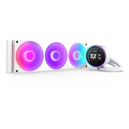 Watercooling - NZXT - RL-KR36E-W2 - Kraken Elite 360 RGB - Écran 2.72, panneau RGB personnalisable et ventilateurs RGB - Blanc