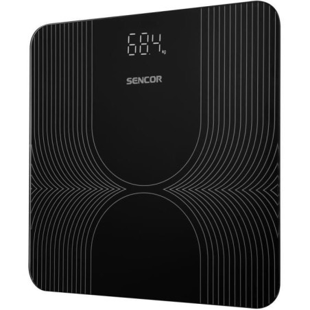 Pese-personne Sencor SBS 2476BK - Plateau en verre trempé - Arret automatique - Capacité 180 kg Précision 100 g - Noir