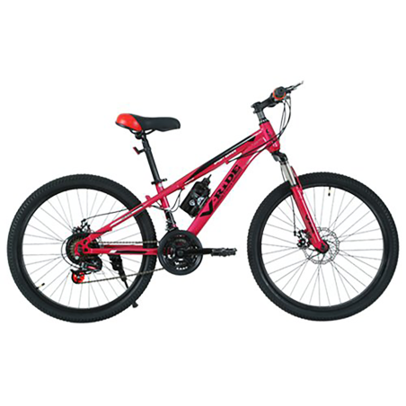 Vélo pour Ado 24" Bmx 24 V-ride - Vtt avec Freins à Disque & Amortisseur avant - Rouge