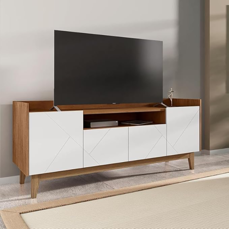 Meuble Tv en Mélamine Adria Casa D - 1,58m - 60" Maximum - White/noce
